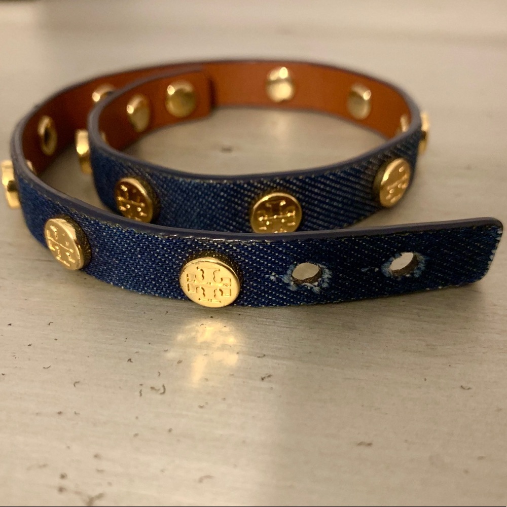 Double Wrap Logo Stud Tory Burch Bracelet